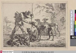 [Ein Jäger mit seinen Hunden; The Sportsman with Seven Dogs; Jager met zeven honden]
