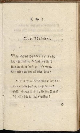 Das Täubchen.