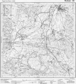 781 Weilheim Topographische Karte von Bayern 1:25.000 [Positionsblätter]