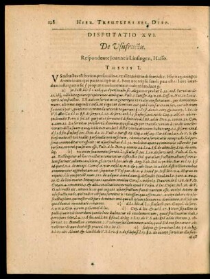 Disputatio XVI. De Usufructu.