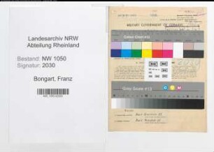 Entnazifizierung Franz Bongart , geb. 02.05.1904 (Postbeamter)