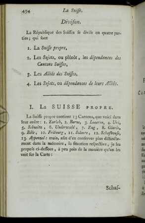 I. La Suisse Propre.