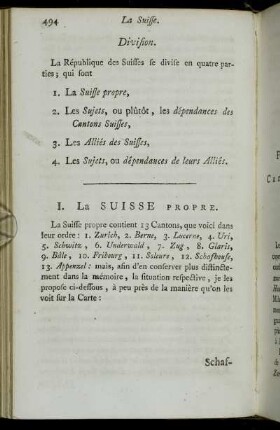 I. La Suisse Propre.