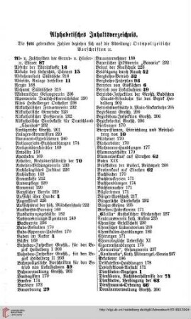 Alphabetisches Straßen=Verzeichnis