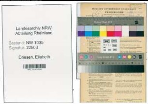 Entnazifizierung Eliabeth Driesen , geb. 23.02.1915 (Angestellter)