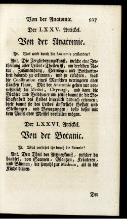 Der LXXV. Artickel. Von der Anatomie.