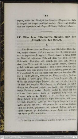 IV. Von dem fehlerhaften Wuchs, und den Krankheiten des Holzes