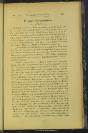 Feuchte Trockenplatten