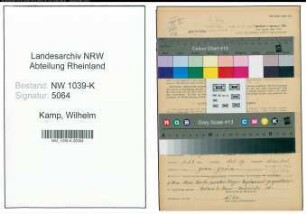 Entnazifizierung Wilhelm Kamp , geb. 05.04.1915 (Arbeiter)