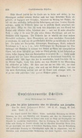 358-366 Empfehlenswerthe Schriften