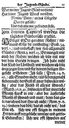 Im dritten Capittel werden die täglichen Sündenfälle erzehlet.
