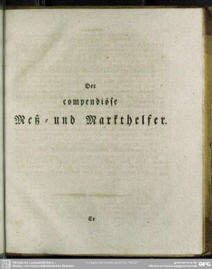 Der compendiöse Meß- und Markthelfer