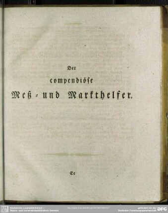 Der compendiöse Meß- und Markthelfer