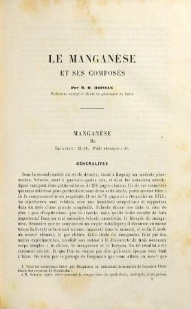 Le Chrome et ses composés : Le Manganèse et ses composés