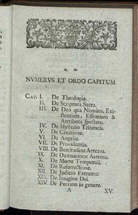 Numerus Et Ordo Capitum.
