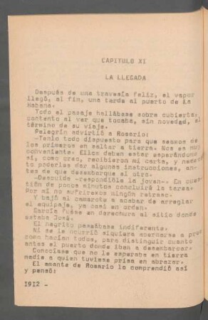 Capítulo XI - La llegada