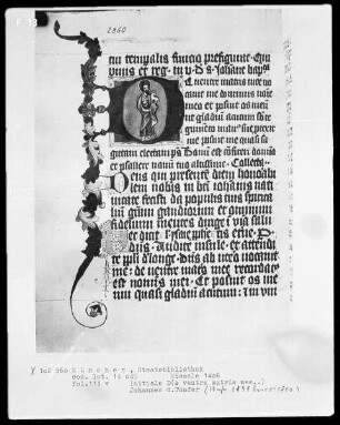 Missale des Petrus Crüger — Initiale D (e ventre matris meae) mit Johannes dem Täufer, Folio 113verso