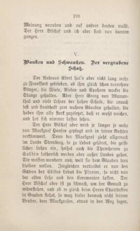 V. Wanken und Schwanken. Der vergrabene Schatz