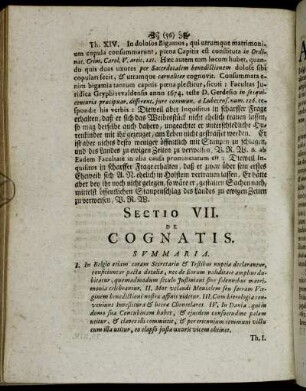 Sectio VII. De Cognatis.