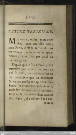 Lettre Treiziéme