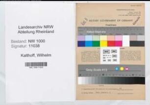 Entnazifizierung Wilhelm Kalthoff, geb. 07.04.1909 (Verw.Angest.)