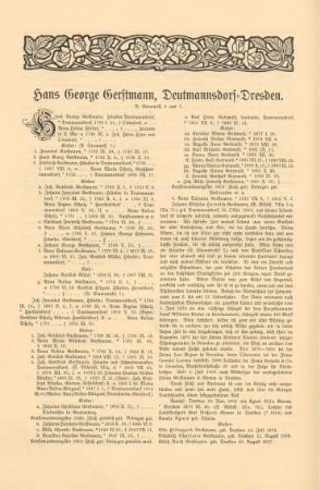 Hans George Gerstmann, Deutmannsdorf-Dresden