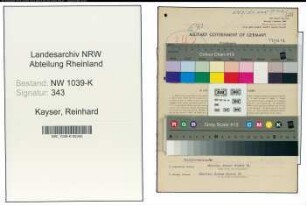 Entnazifizierung Reinhard Kayser , geb. 24.07.1901 (Angestellter)