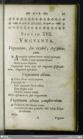 Sectio XVII. Unguenta