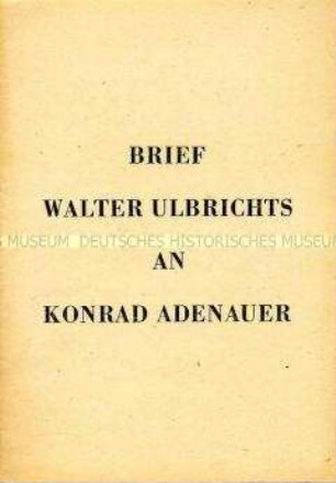 Brief von Ulbricht an Adenauer vom 23.1.1960