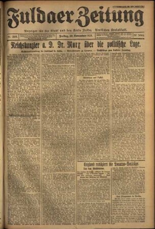 Ausgabe vom Freitag, den 20. November 1925.