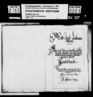 Lager- und Schatzungsbuch von Lindelbach