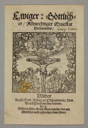 Titelblatt mit Christus am Kreuz
