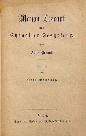 Manon Lescaut und Chevalier Desgrieux