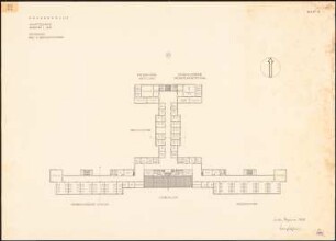 Krankenhaus: Hauptgebäude: Grundriss 3. Obergeschoss 1:200