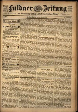 Erste Ausgabe vom Montag, den 21. März 1898.