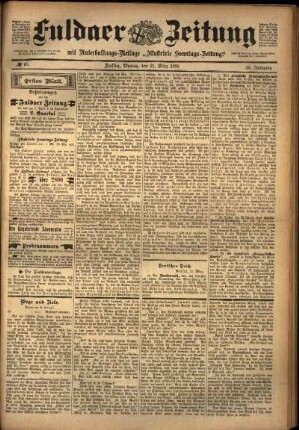 Erste Ausgabe vom Montag, den 21. März 1898.