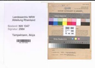 Entnazifizierung Aloys Tempelmann , geb. 20.04.1896 (Viehkaufmann)