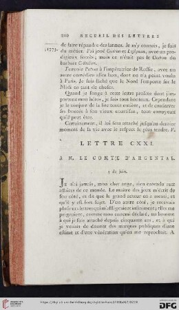 (Lettre CXXI - CXXX)