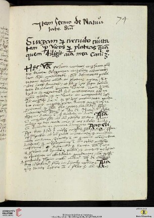 Jtem Sermo de Nativitate domini [Predigttext, Can 3,2]