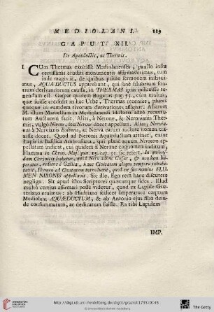 Caput XII: De Aquaeductis, ac Thermis