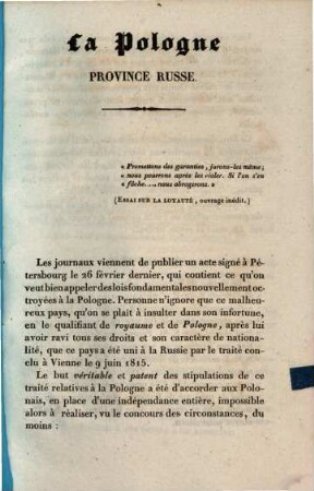 La Pologne province russe