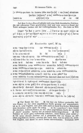 28. Tušratta an Amenophis IV., Nr. 2 (Rostovitz 1901, W 24)