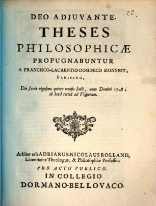 Theses philosophicae