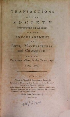 Transactions of the Society of Arts. 17. 1799