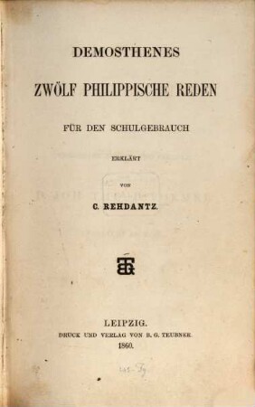Ausgewählte Reden, 1. Die zwölf philippischen Reden