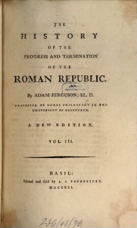 The history of the progress and termination of the Roman republic. 3