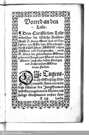 Vorred an den Leser