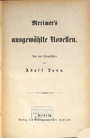 Merimée's Ausgewählte Novellen