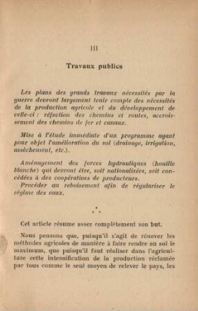 III Travaux publics