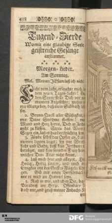 Tugend-Zierde Womit eine glaubige Seele geistreiche Gesänge anstimmet. [Anfang]